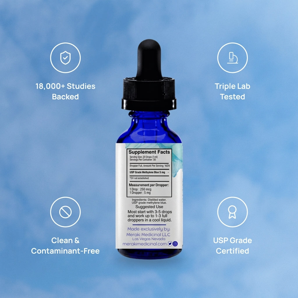Customer photo review of Meraki Blu USP Grade Methylene Blue 150mg product photo from Meraki Medicinal
